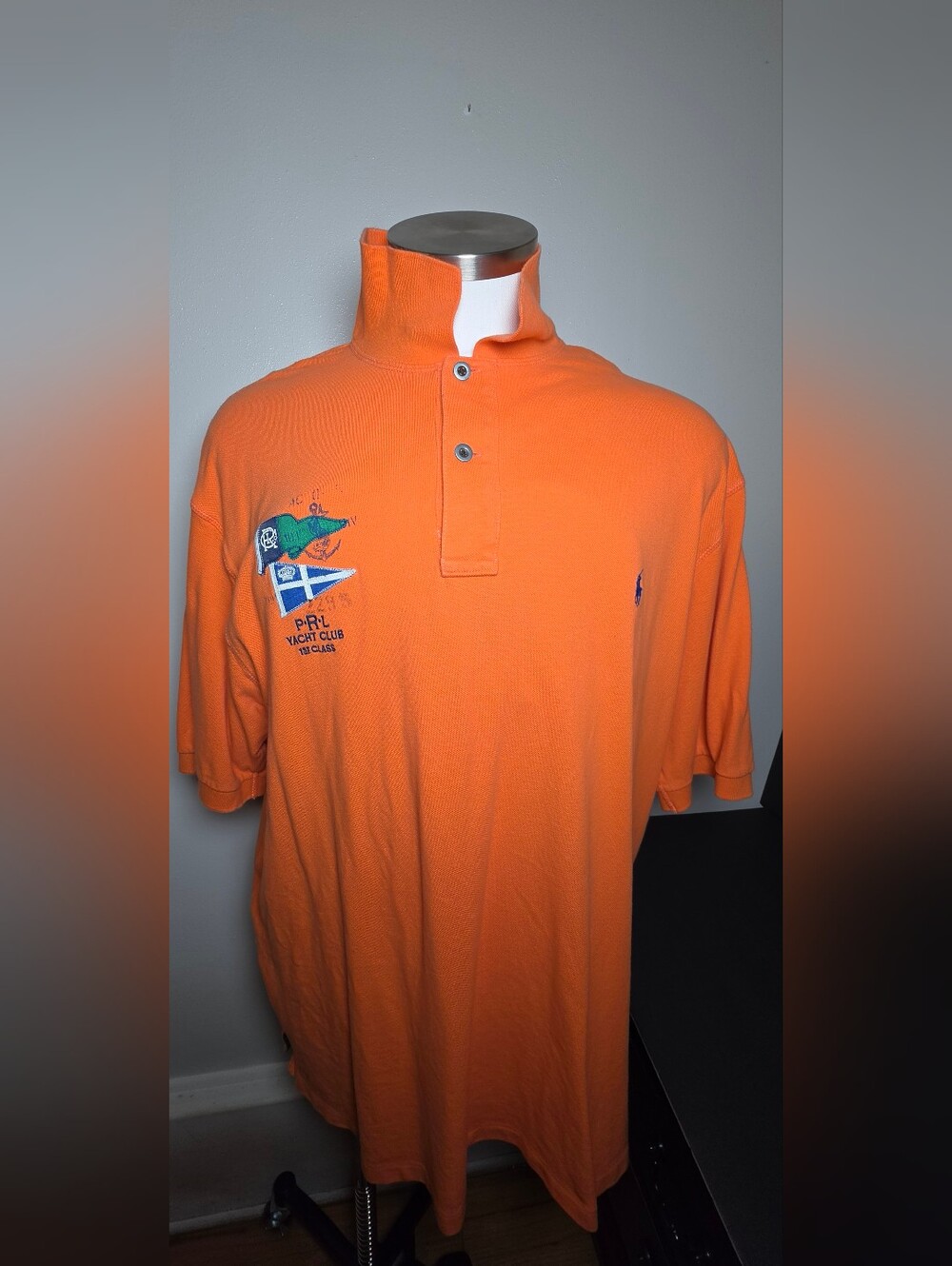 Polo by Ralph Lauren Orange Short-Sleeve Polo with Yacht Club Embroidery